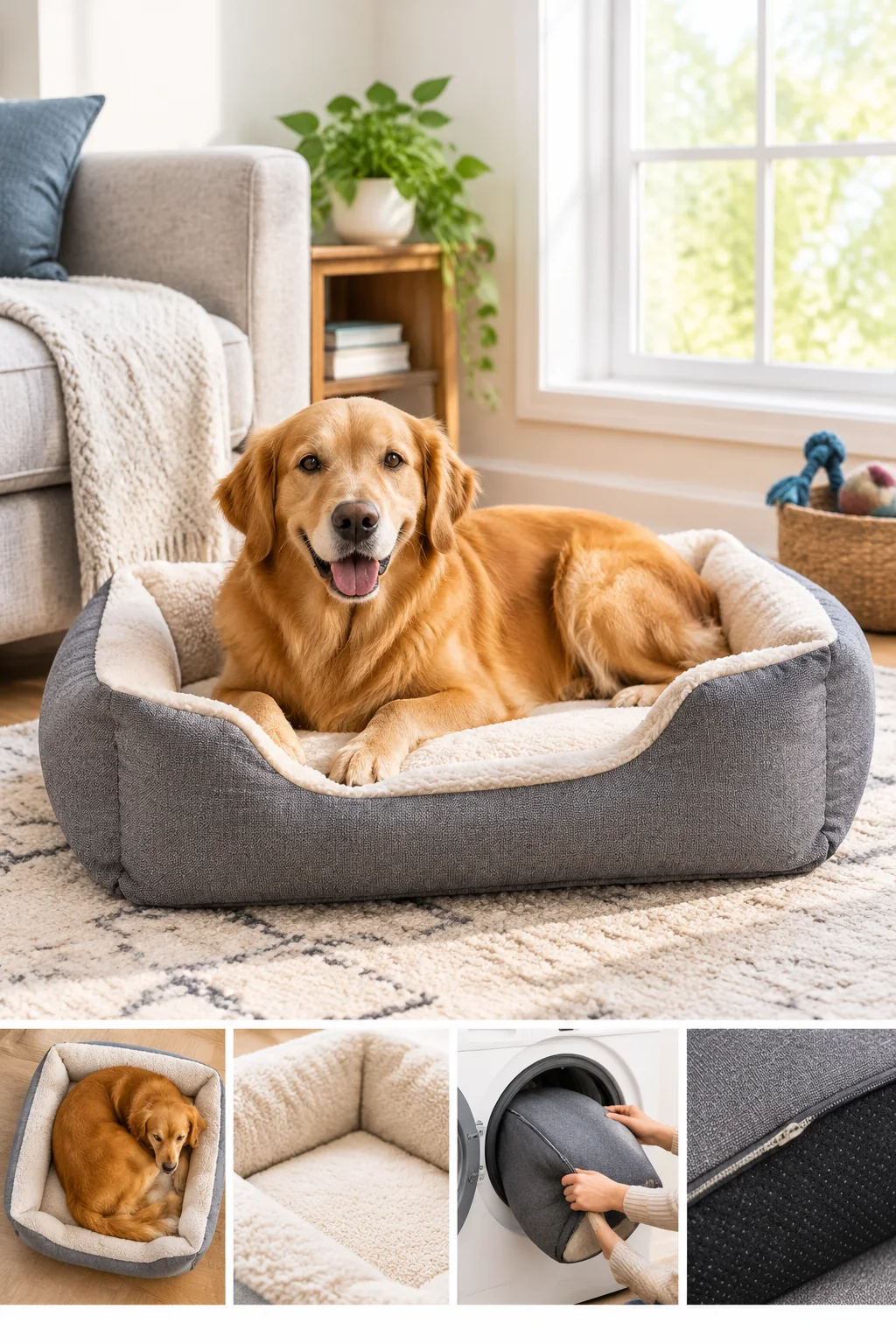 a Bedsure dog bed in a realistic everyday product scene