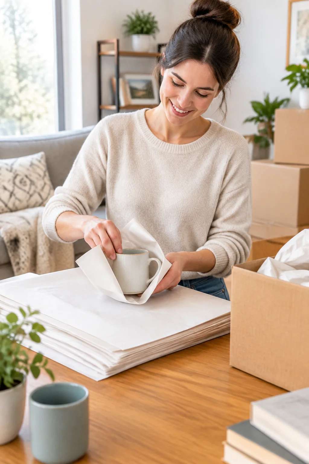 Bryco Goods packing paper sheets in a realistic everyday product scene