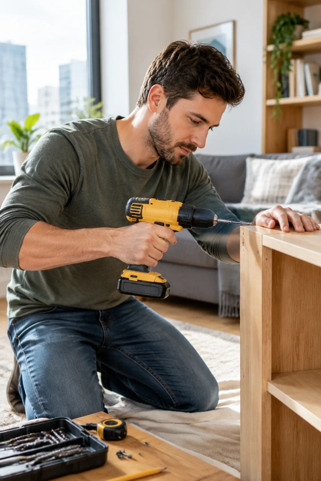 a compact cordless drill arranged for a practical tools buying guide