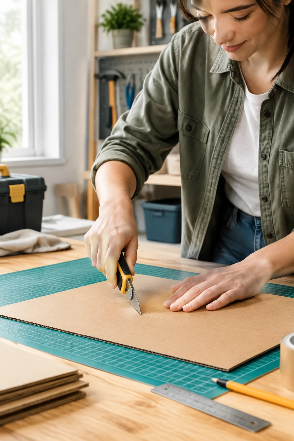 a retractable utility knife arranged for a practical tools buying guide
