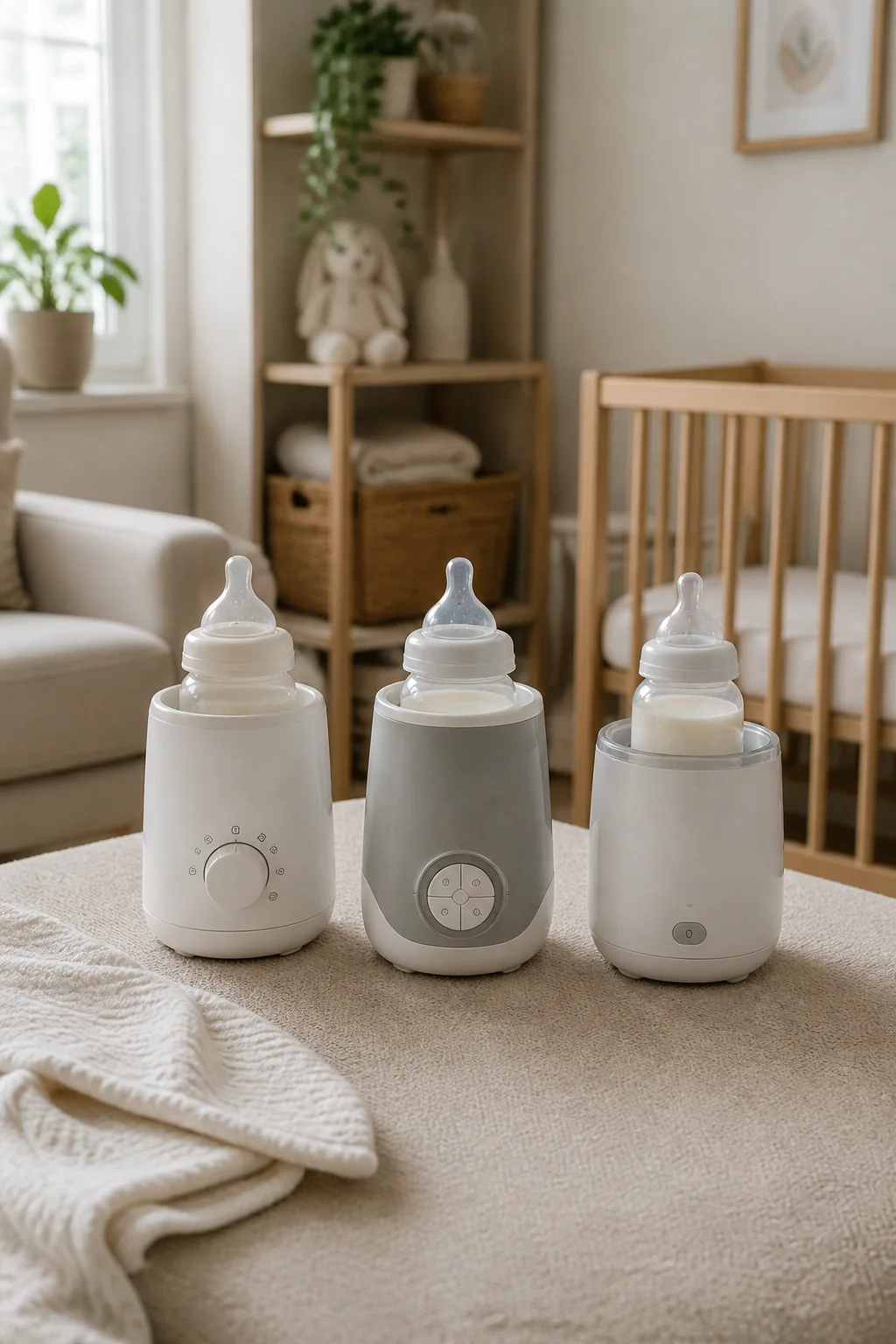 a Grownsy bottle warmer in a realistic everyday product scene