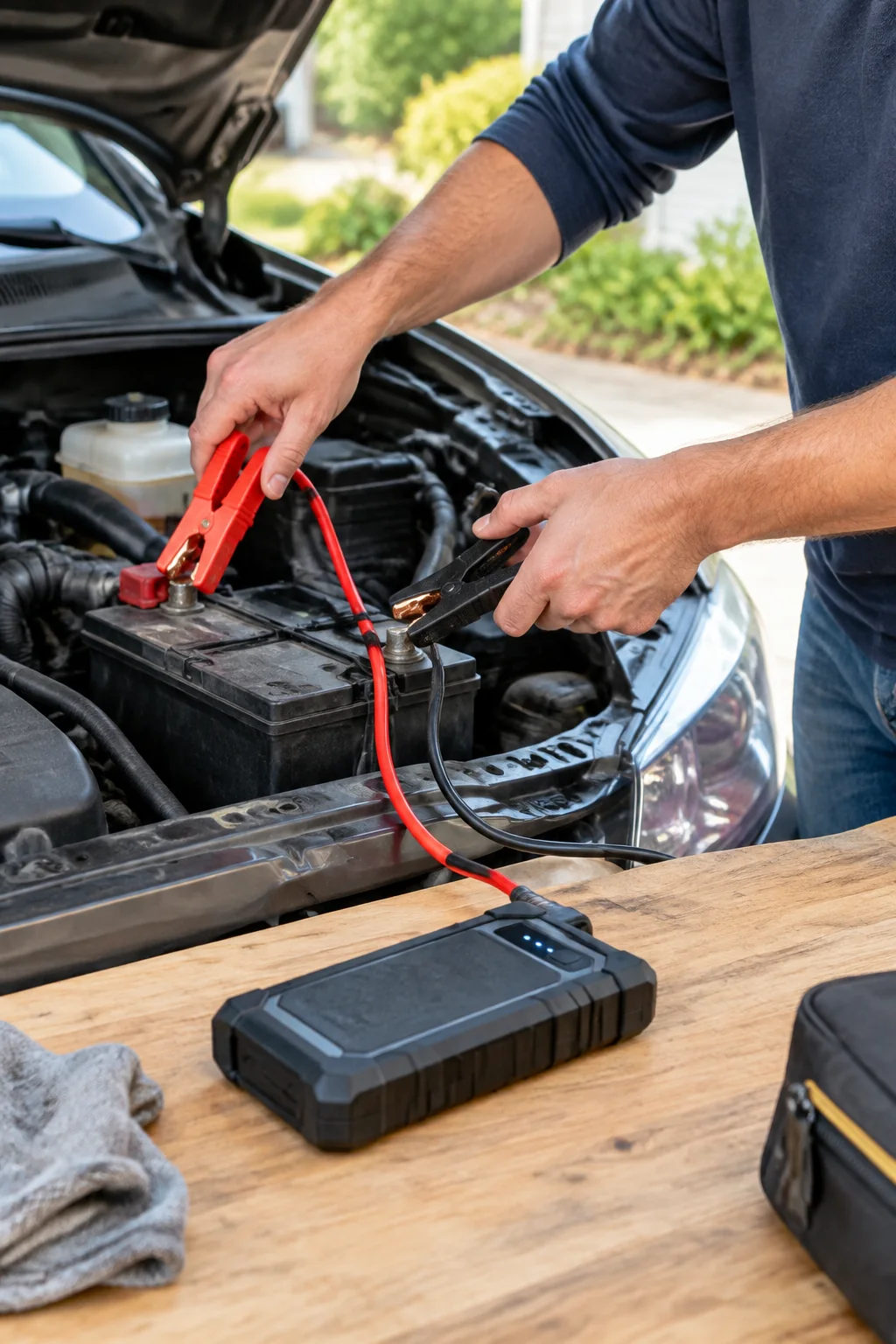 a portable jump starter arranged for a practical automotive buying guide